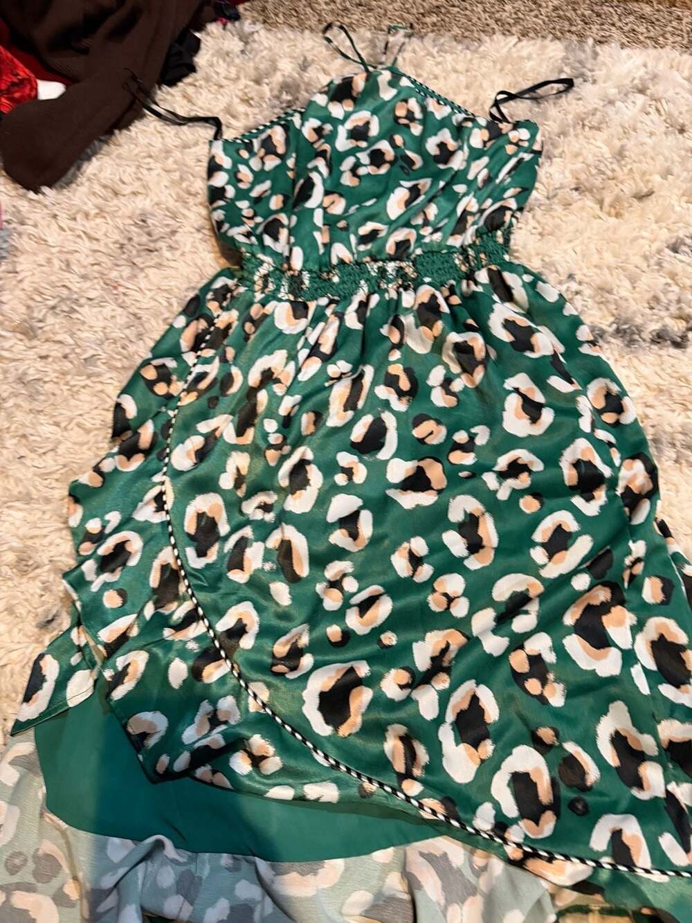 House of Harlow 1960 x Revolve Baye Midi Dress in Green Leopard